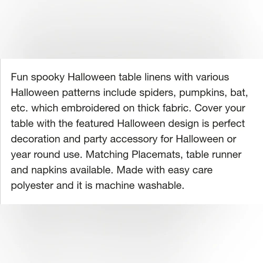 Halloween Elegant Spooky Black White Placemats  Spiders Webs Bats Decor